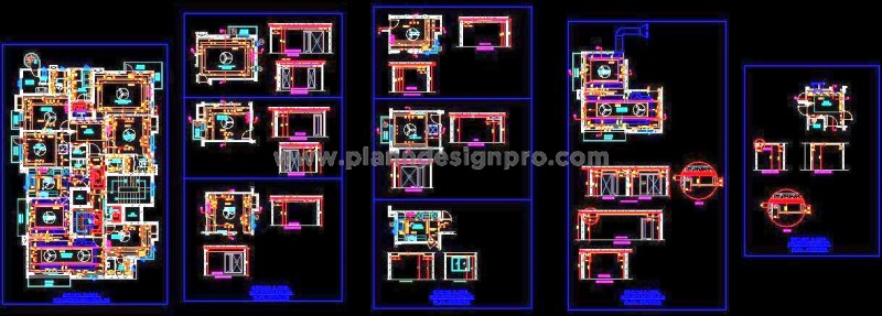 4 BHK Independent Floor Design HVAC and RCP in AutoCAD